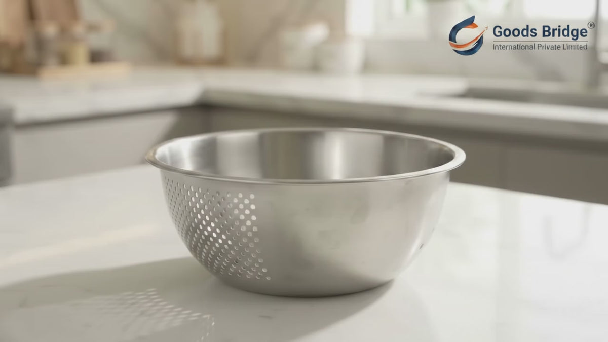 Stainless Steel Rice Washing Bowl with Strainer | Multipurpose Fruit, Vegetable, Pasta & Rice Washing Colander | Kitchen Drain Basket.  Stainless Steel Rice Washing Bowl with Strainer