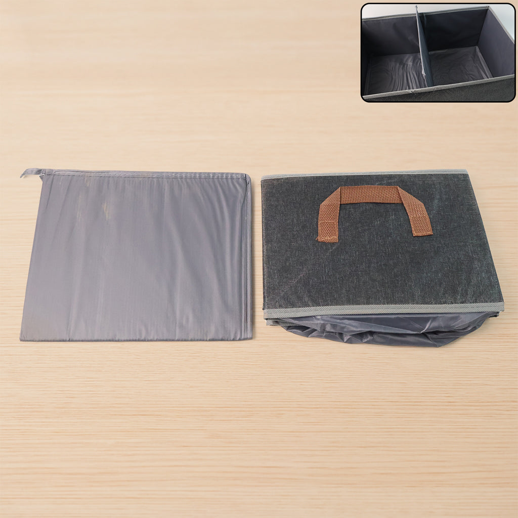 Foldable Rectangular Storage Box With Handle (46x28 Cm  1 Pc)